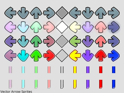 Arrows and The 9th Middle Key Vector Trace - Friday Night Funkin Vs Shaggy