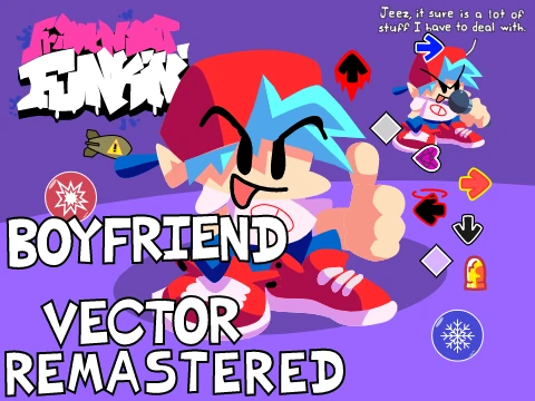 Friday Night Funkin Boyfriend Vector Remastered