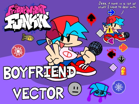 Friday Night Funkin Boyfriend Vector remix