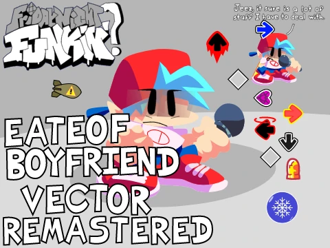 Friday Night Funkin EATEOF Boyfriend Vector Remastered