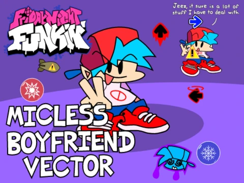 Friday Night Funkin Micless Boyfriend Vector