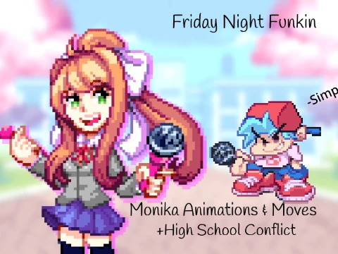 Friday Night Funkin Week 6 - Monika Sprites Animations More V2 Duet Mode