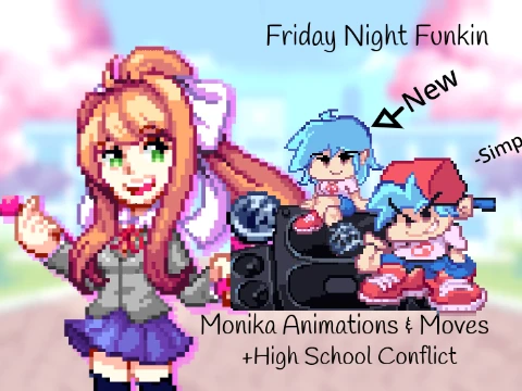 Friday Night Funkin Week 6 - Monika Sprites Animations More V2 Duet Mode r